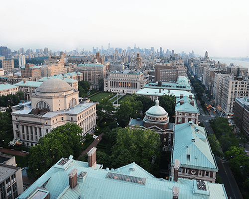 Birds eye view of Columbia University Morningside Campus