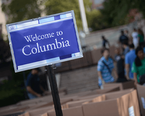 Welcome to Columbia sign on move-in day