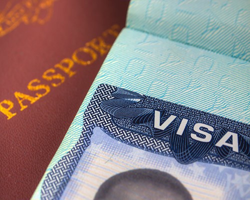 Closeup image of a Visa
