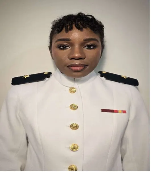 Headshot of Dana Clarke in NROTC uniform